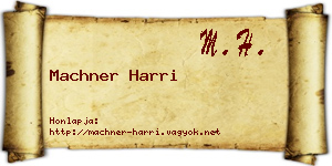 Machner Harri névjegykártya